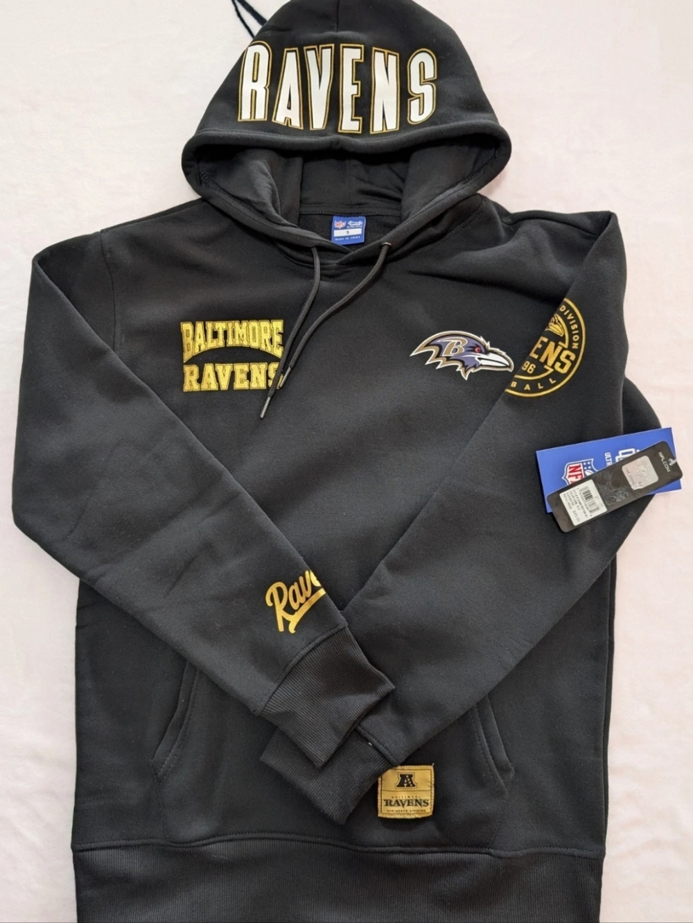 NFL Baltimore Ravens Black Hoodie with Gold Logos